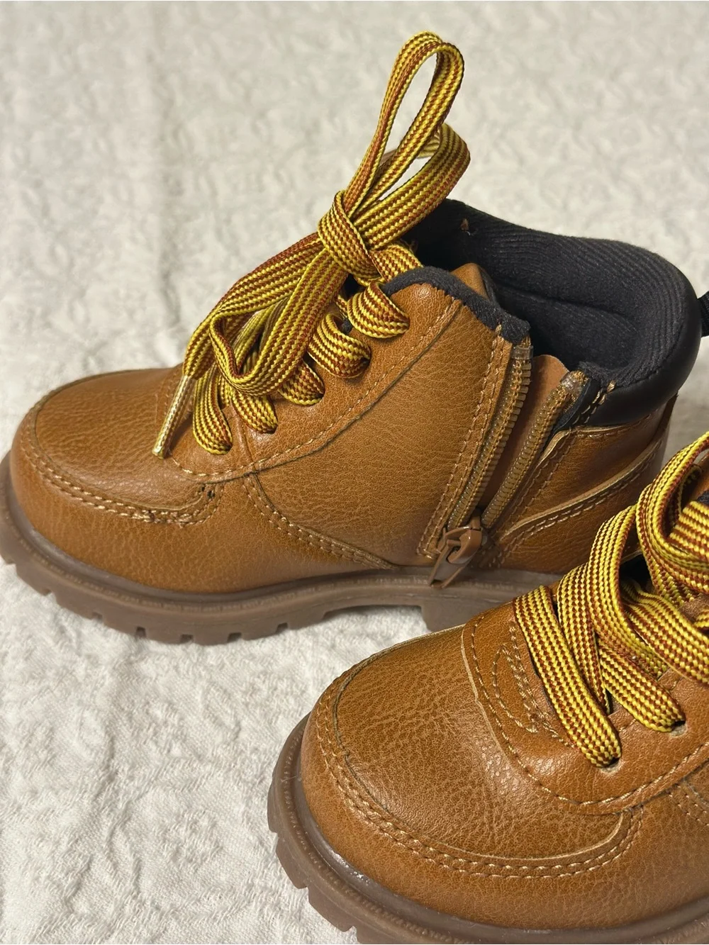 Carter's Brown Tan Kids Lace-Up Ankle Boots - Size 7